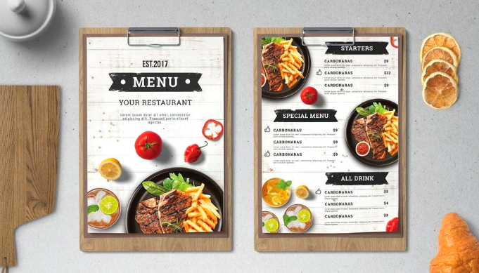 personalized menu card printing