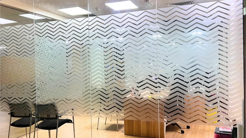 zig zag frosted stickers for office wall