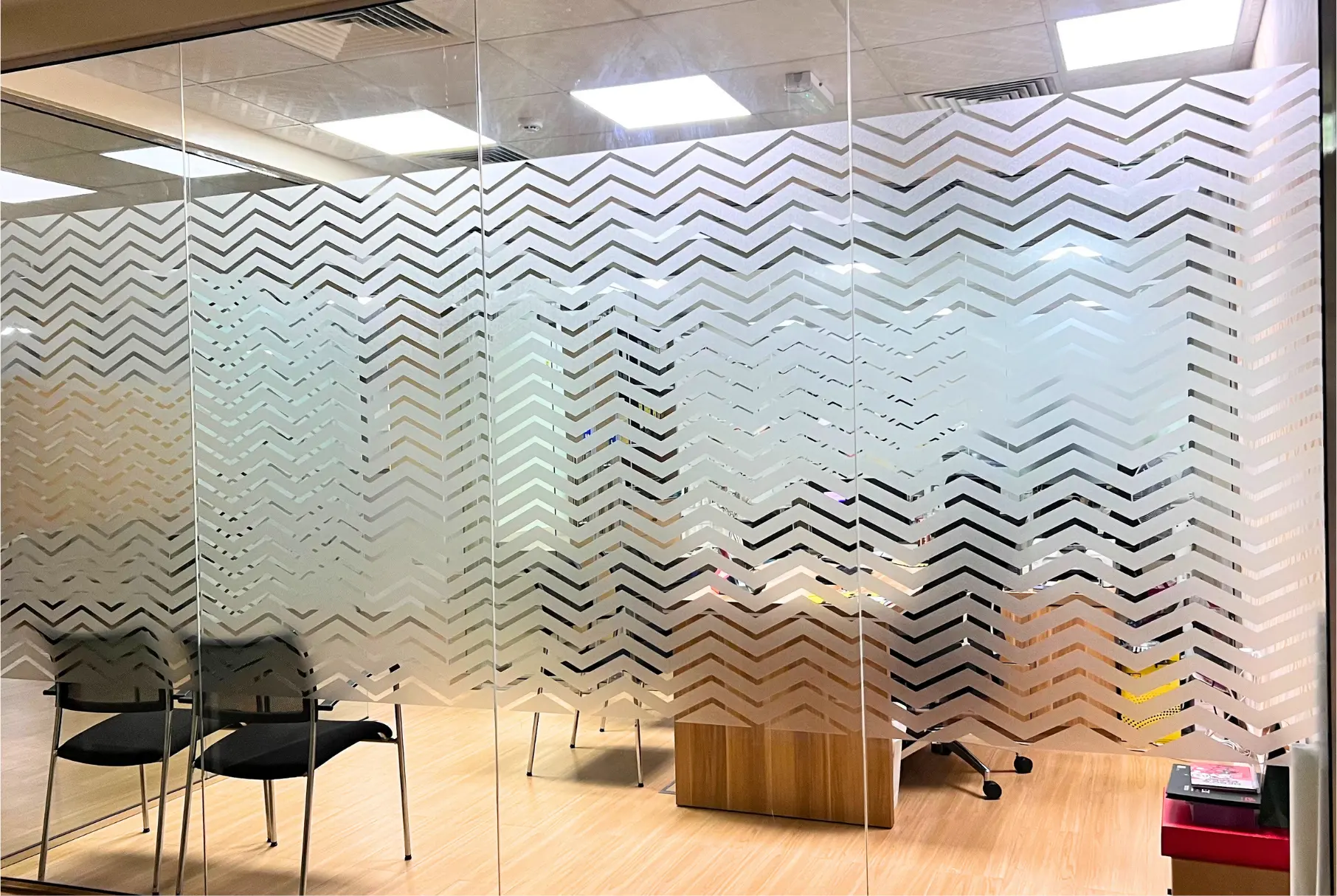 zig zag frosted stickers for office wall