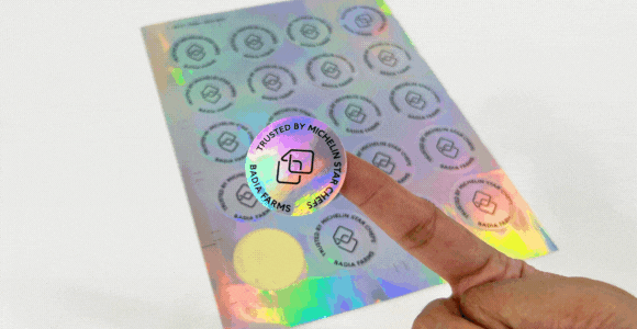 customized stickers in gold foiling