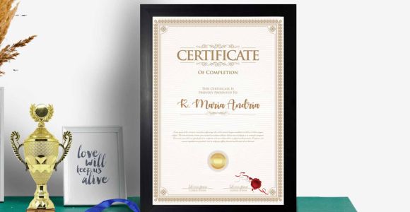certificates with frames