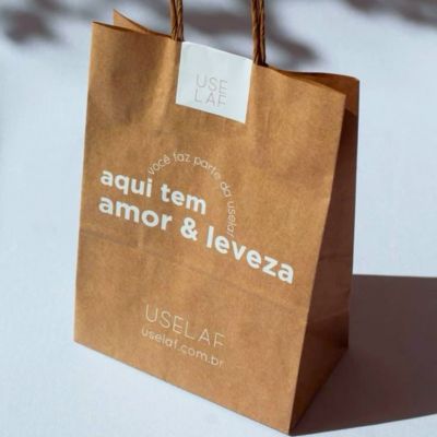 recycled paper bag printing with white screen printing