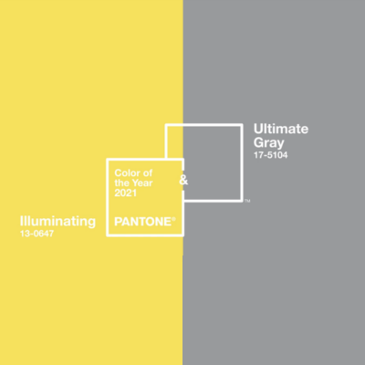 Pantone 17-5104 & 13-0647 Ultimate Gray & Illuminating (2021)