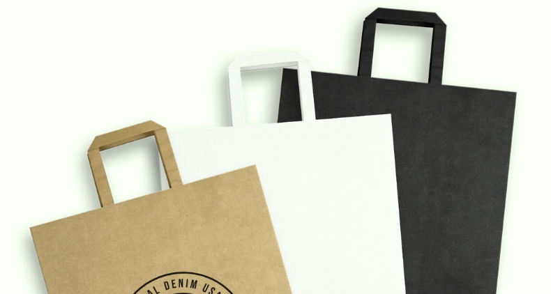 folded paper handles for paper bags