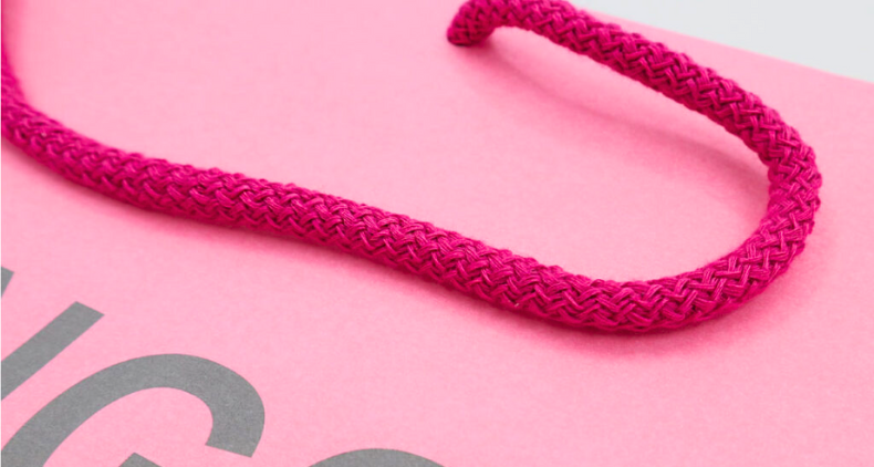 pink cotton rope handle for paper bags