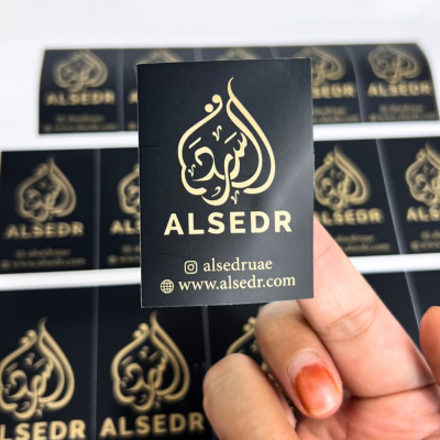 sticker printing with gold foiling in dubai