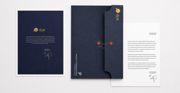large size envelope printing with matching letterheads and string lock