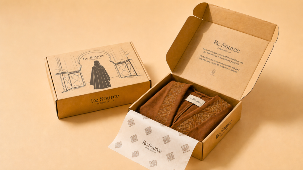 Custom abaya packaging boxes in different finishes by Veesham Dubai