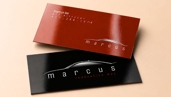 art card business cards with glossy lamination