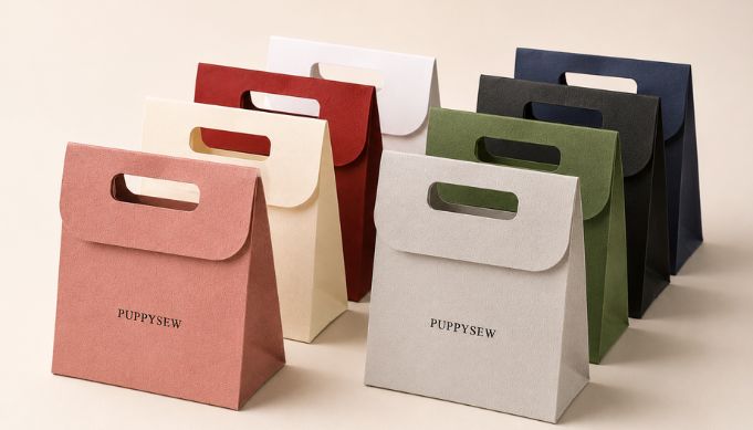 die cut unique paper bags without rope handles