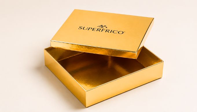metallic gold lamination on boxes