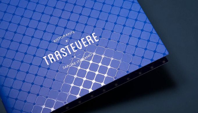 premium blue folder with crystal uv coating