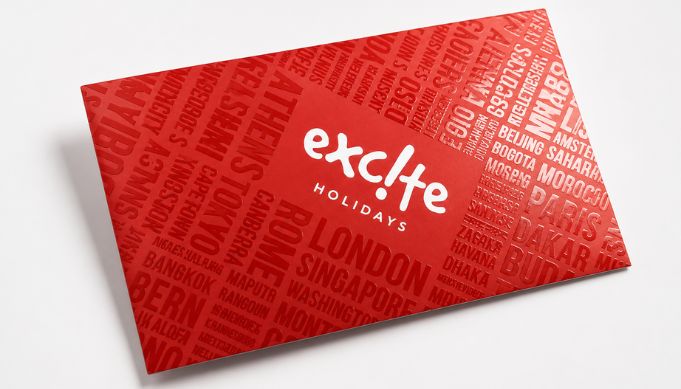 red business card with crystal uv coating