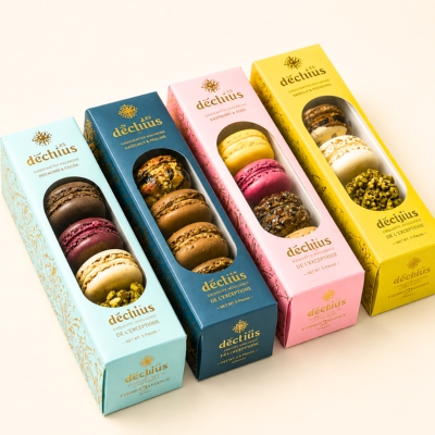 food board macaroon boxes with display window