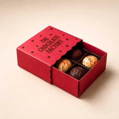 red special paper chocolate box with partition