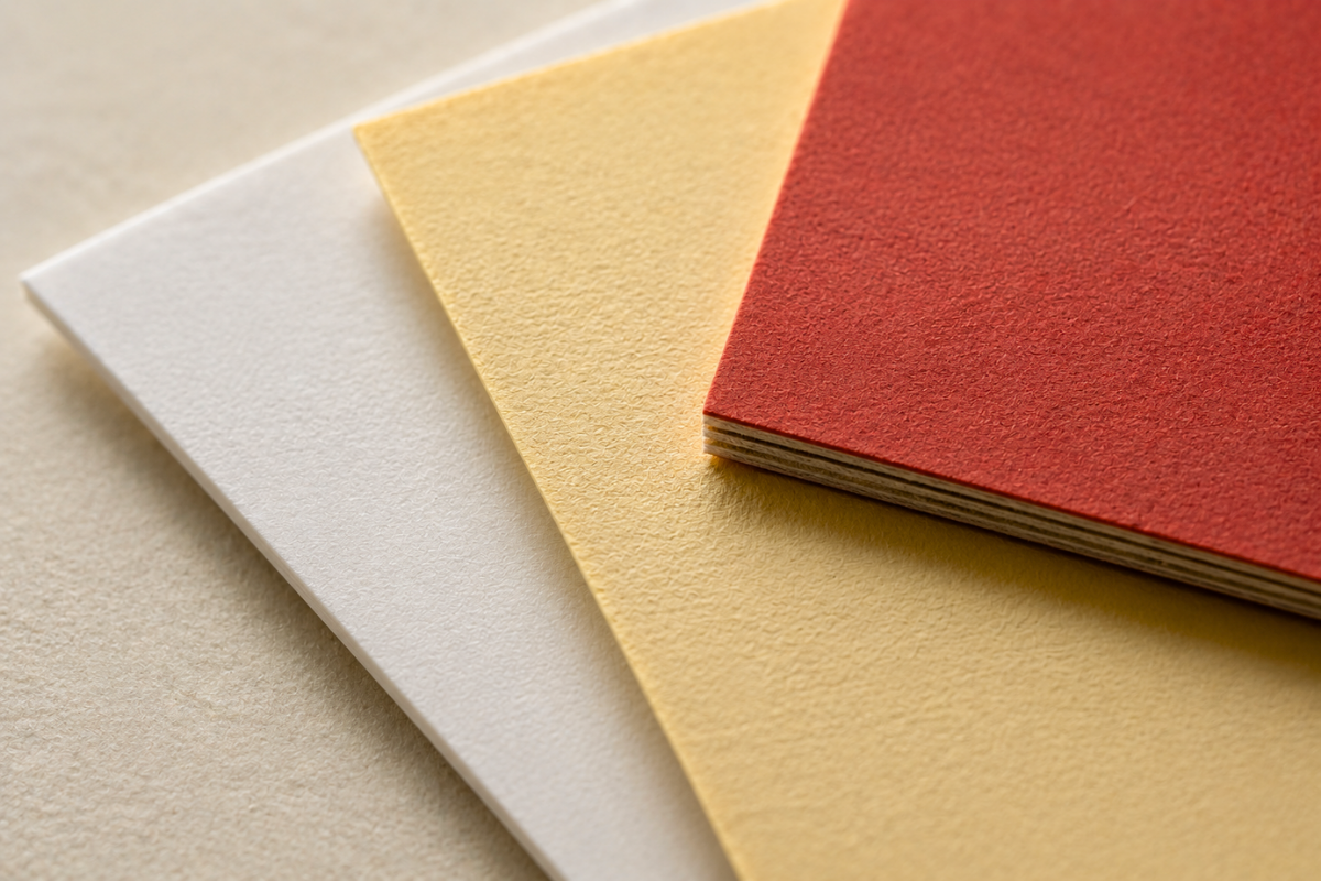 Business card paper stocks compared, art card to cotton stock